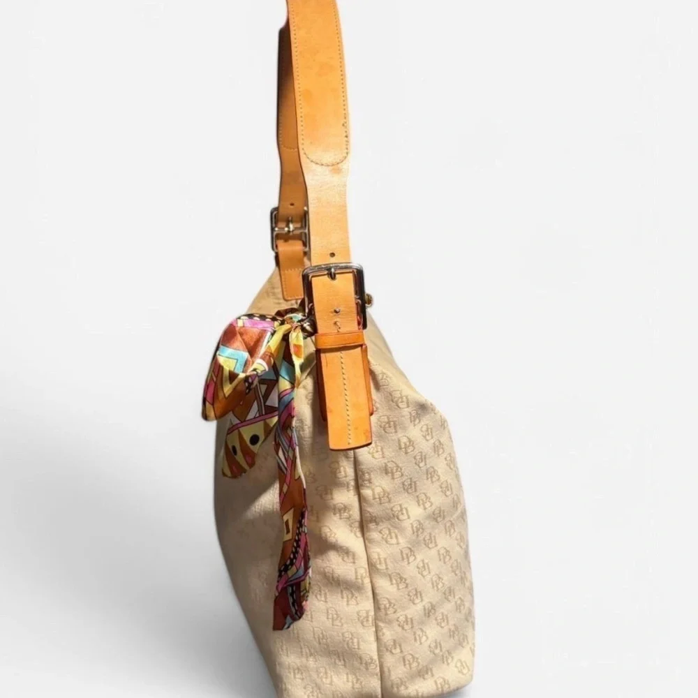 Dooney and Bourne beige canvas shoulder bag